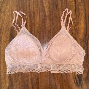 Momanda Lace Nursing Bralette Clay/Blush Wireless Maternity Bra Large Boho Cute